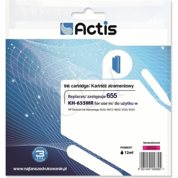 Actis KH-655MR ink for HP printer; HP 655 CZ111AE replace...