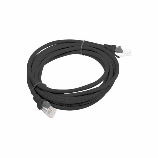 LANBERG Patch kabel CAT.5E UTP 3M černý Fluke Passed  