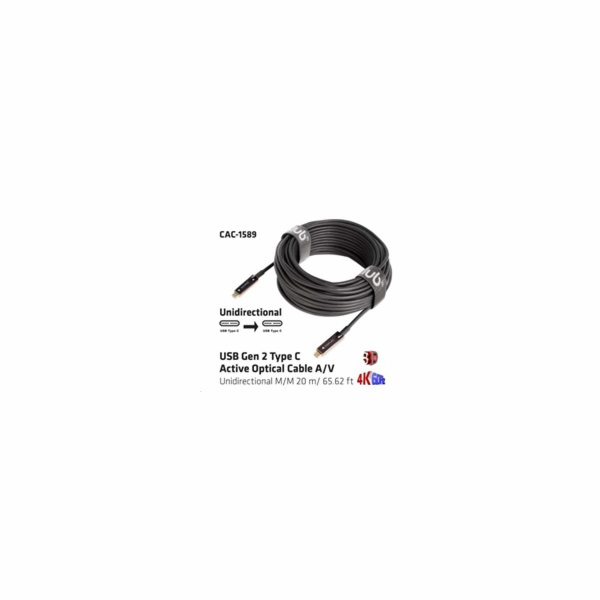 Club3D Kabel USB 3.2 typ C Gen2, aktivní, (M/M), 20m, opt...