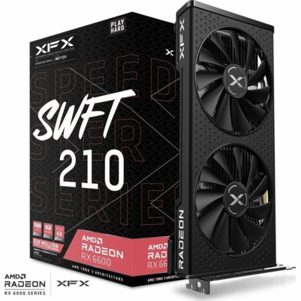 XFX AMD Radeon RX 6600 SWIFT210 CORE 8GB GDDR6, 3x DP, HD...