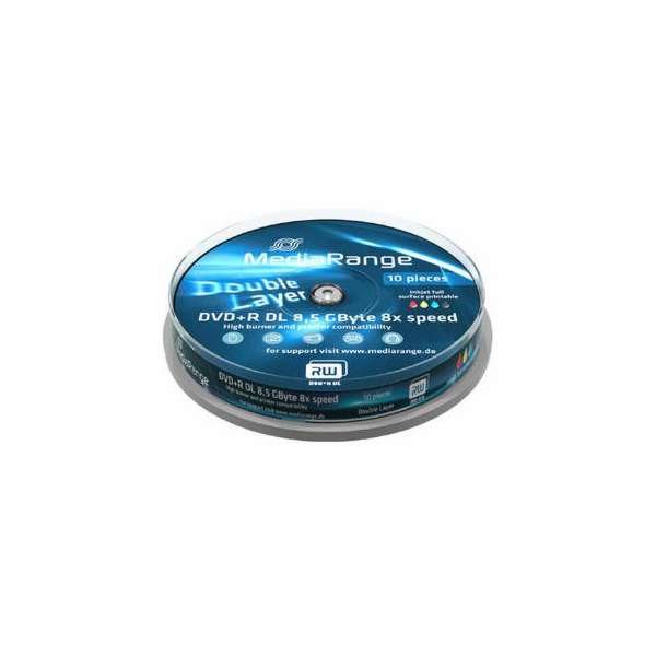 MEDIARANGE DVD+R 8,5GB 8x Dual Layer spindl 10ks Inkjet P...