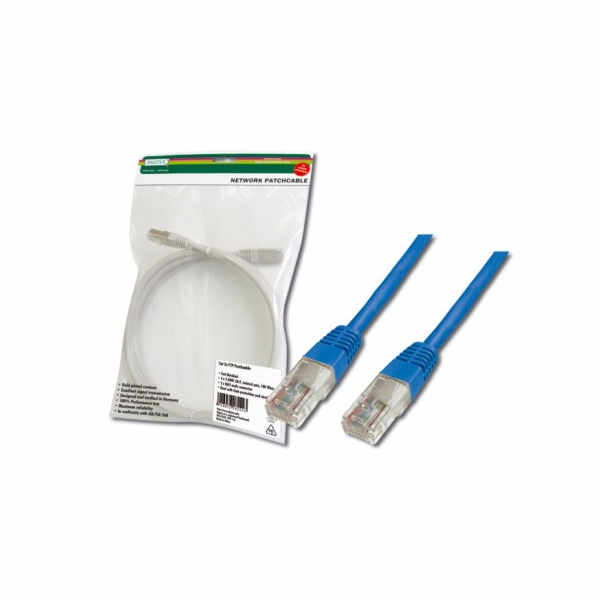 Digitus Patch Cable, UTP, CAT 5e, AWG 26/7, měď, modrý 3m