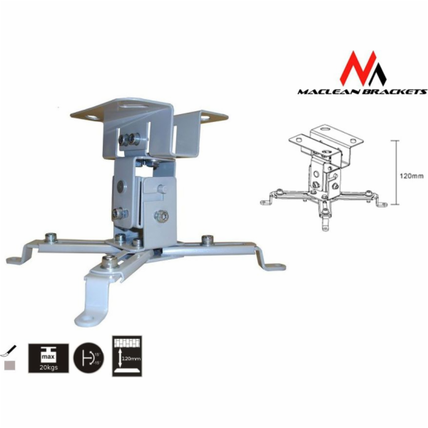 Držák stropního projektoru Maclean 12cm 20kg MC-582