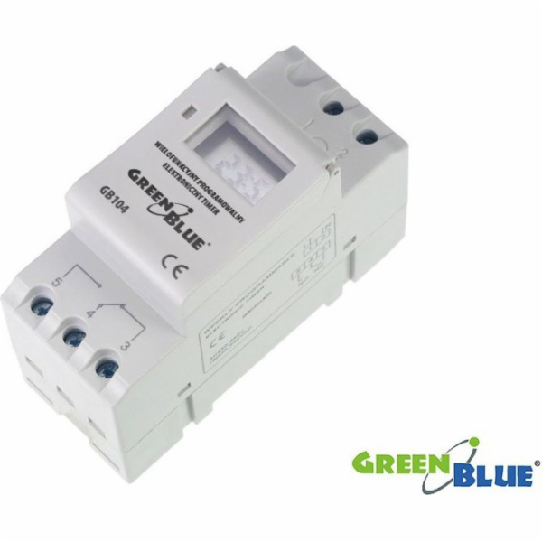 Maclean Timer pro DIN lištu GB104 GreenBlue 16 programů (...