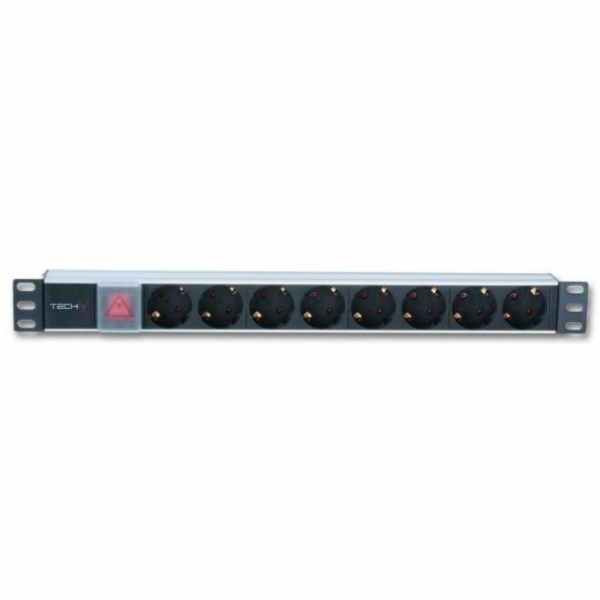 Techly Rack 19palcový 1U 250V / 16A, 8xSCHUKO, 3m (100488)