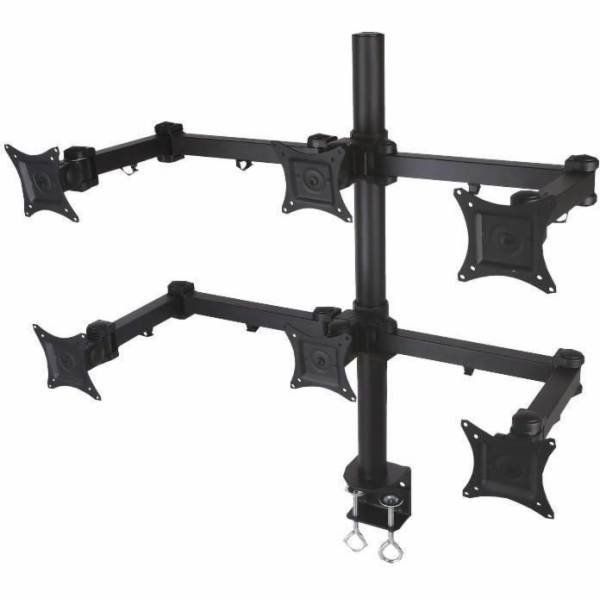 TECHLY stolní držák pro šest monitorů 13"-20" VESA 6x10 kg