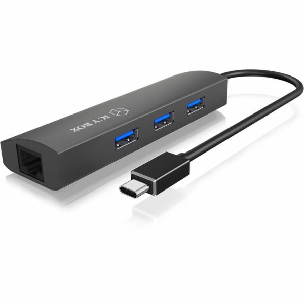 HUB USB RaidSonic IcyBox 3portový USB 3.0, Gigabit-LAN (I...