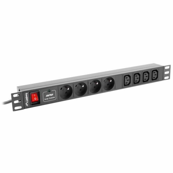 Lanberg RACK PDU 1U 16A 4X 230V PL 4X IEC C13 2M ČERNÁ (P...