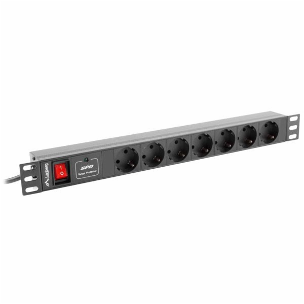 Lanberg PDU 1U 7x Schuko 2m 16A Prodlužovačka