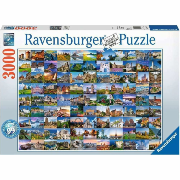 Puzzle 3000 dílků 99 krásných míst v Evropě