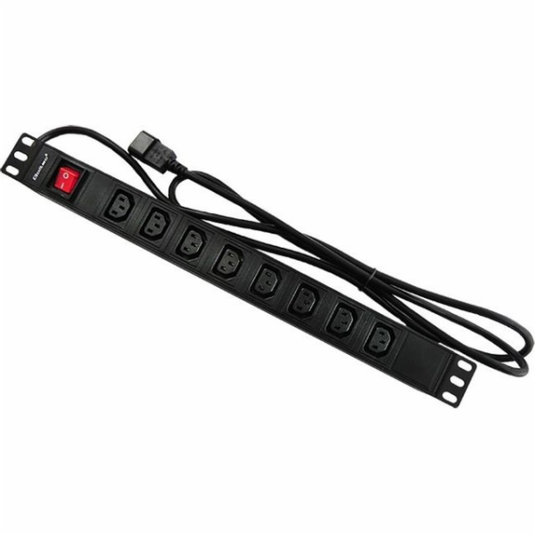 Napájecí lišta pro 19palcový rack | 1U | 10A | PDU | 8xIE...