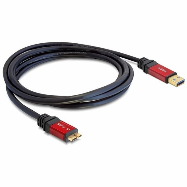 Delock USB kabel USB-A - microUSB 3 m červený (82762)