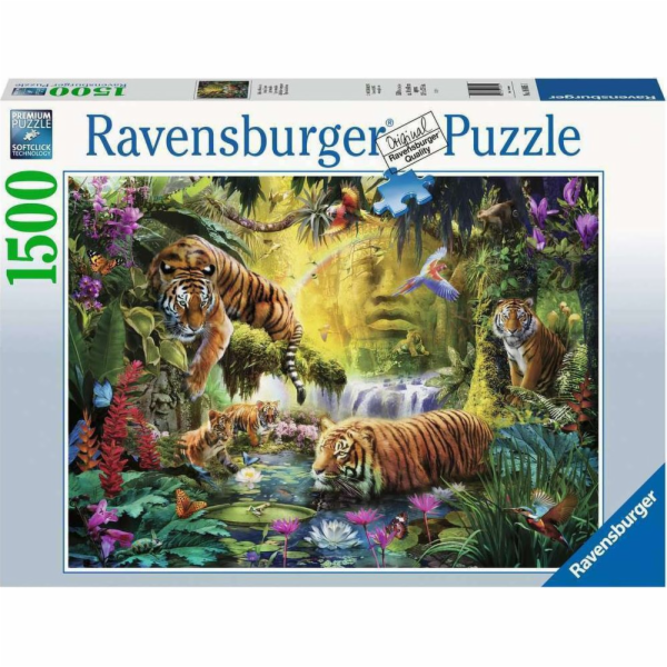 Puzzle Ravensburger 1 500 dílků Tygři nad vodou