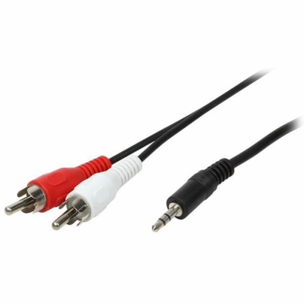 LogiLink Jack 3,5 mm - RCA (Cinch) kabel x 2 5m černý (CA...