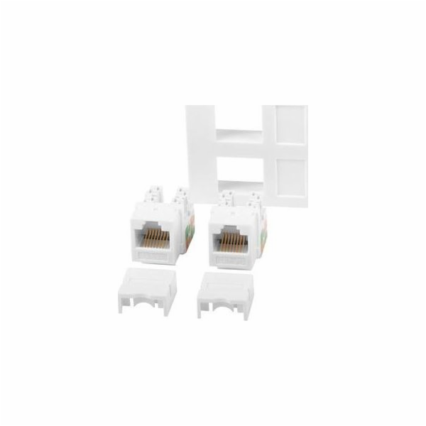 LANBERG 2xRJ45 45x45 socket + keystone 2xcat. 6 UTP white