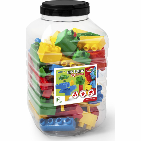 Wader Kids Blocks Bricks v kontejneru se 70 prvky