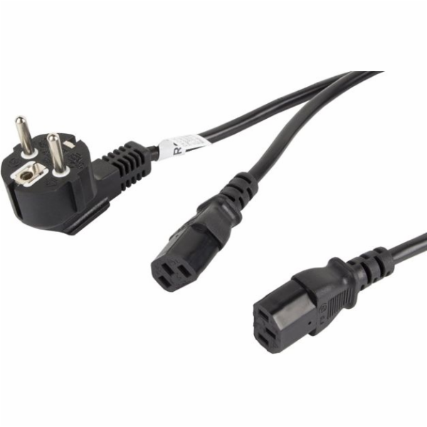 Lanberg CEE 7/7 - 2x napájecí kabel IEC 320 C13, 2m černý...