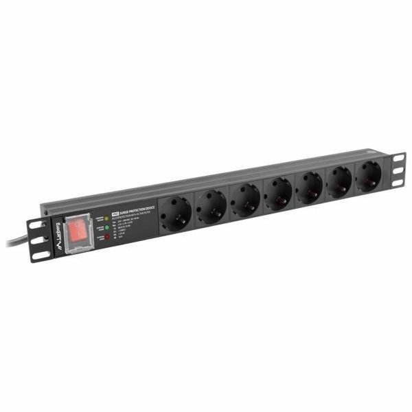 Lanberg PDU 1U 16A 2m 7 PDU-PRO-07F-0200-BK Jednotka rozv...