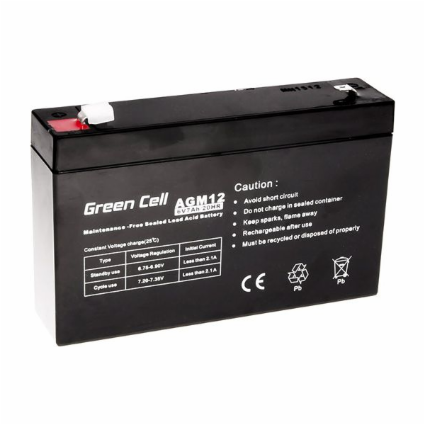 Green Cell 6V 7Ah olověná baterie