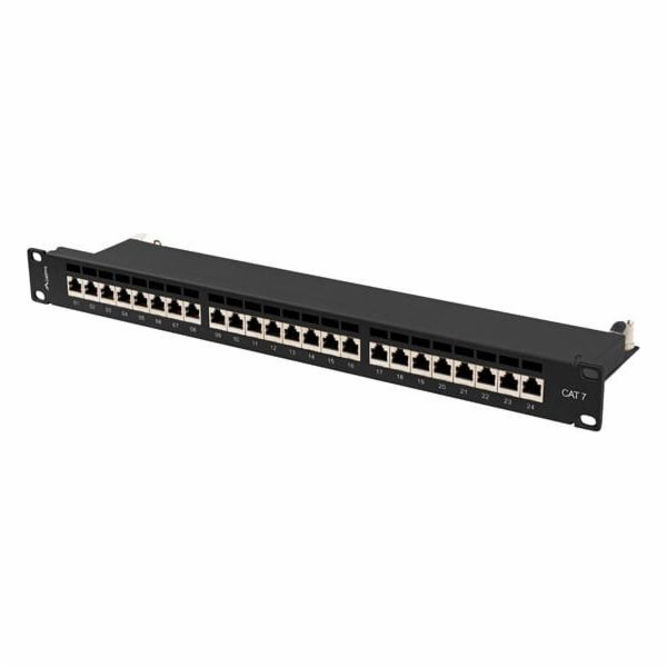 Lanberg patch panel 24 port 1U Cat.7 FTP  Black PPS7-1024-B