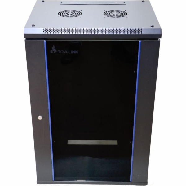 Racková skříň 15U 600x450mm černá závěsná