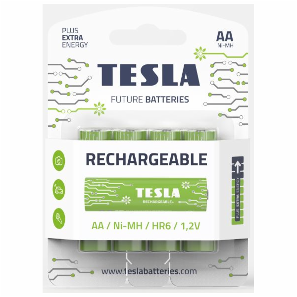 Tesla AA RECHARGEABLE+ nabíjecí Ni-MH 2450mAh, 4 ks, NewD...