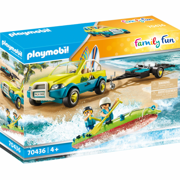 Plážové auto s přívěsem pro kánoi Playmobil, Prázdniny, 8...