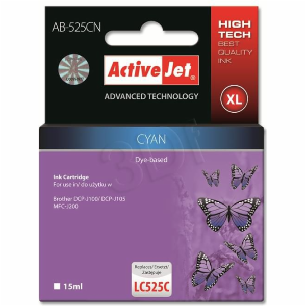 Activejet AB-525CN ink for Brother printer; Brother LC525...