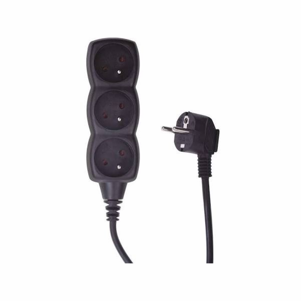 Emos prodlužovací šňůra P0315C - 3 zásuvky, 5m, černá