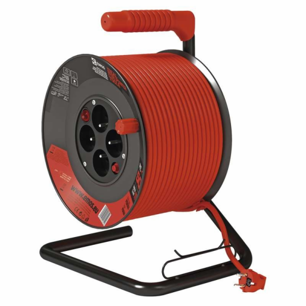 EMOS Predlžovací kábel na bubne 50 m / 4 zásuvky / s vypí...