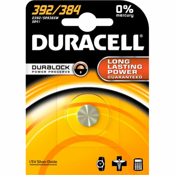 Duracell silver-oxide knoflíková baterie 392/384/SR41 1ks