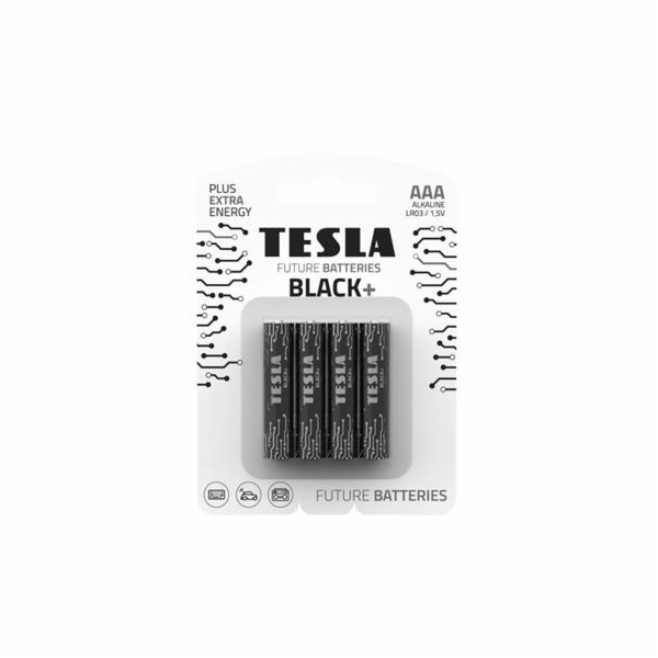 Tesla AAA BLACK+ alkalická, 4 ks
