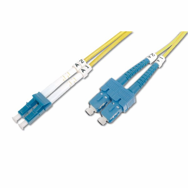 Digitus Fiber Optic Patch Cord SC (APC) to LC (PC), Singl...