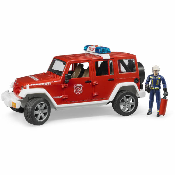 Bruder Červený požární JEEP WRANGLER s figurkou a přísluš...