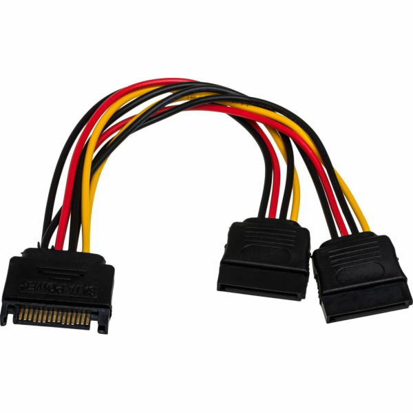 Akyga SATA 15-pin - SATA 15-pin x2, 0,15 m, vícebarevný (...