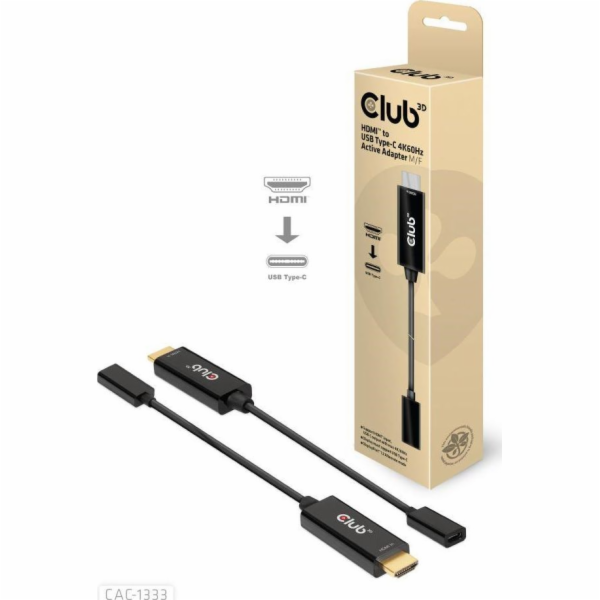 CLUB 3D CAC-1333 HDMI to USB Type-C 4K60Hz Active Adapter...