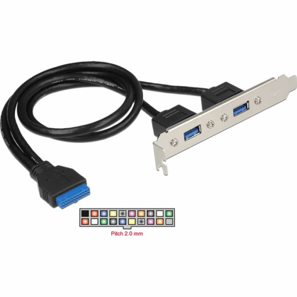 Držák slotu DeLOCK 1 x 19kolíková zásuvka USB 3.0 interní...