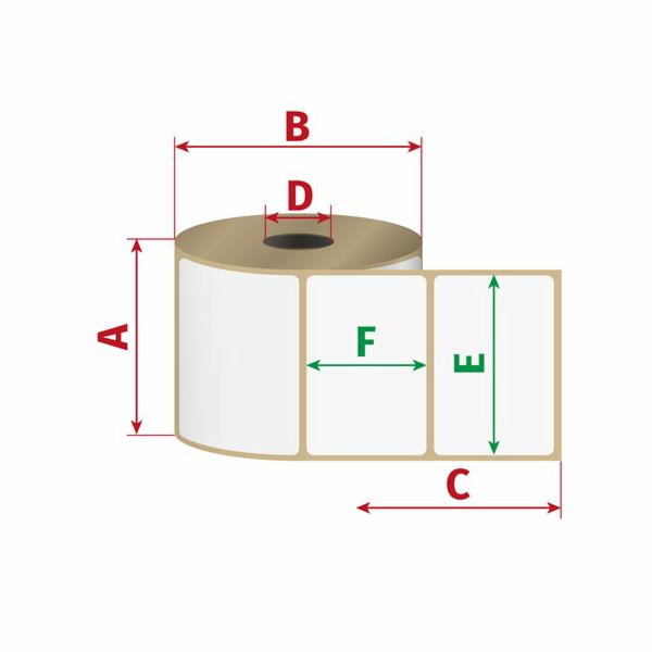 Etikety 50mm x 30mm, termo, D25/2000ks