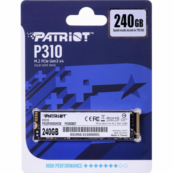 PATRIOT P310/240GB/SSD/M.2 NVMe/3R