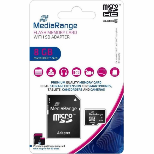 MediaRange 8GB microSDHC, pamäťová karta