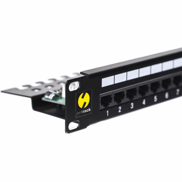 NetRack Patch panel 19 24-porty Kat. 6 UTP Czarny (104-08)