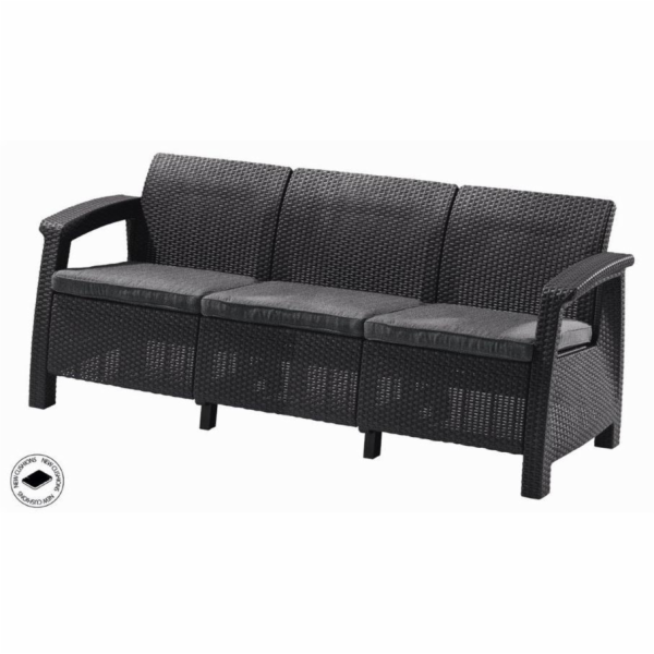 Keter Corfu love seat max třísedačková pohovka grafitová ...