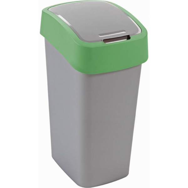 Curver® FLIP BIN 45 litrů, šedá/stříbrná/zelená, na odpadky