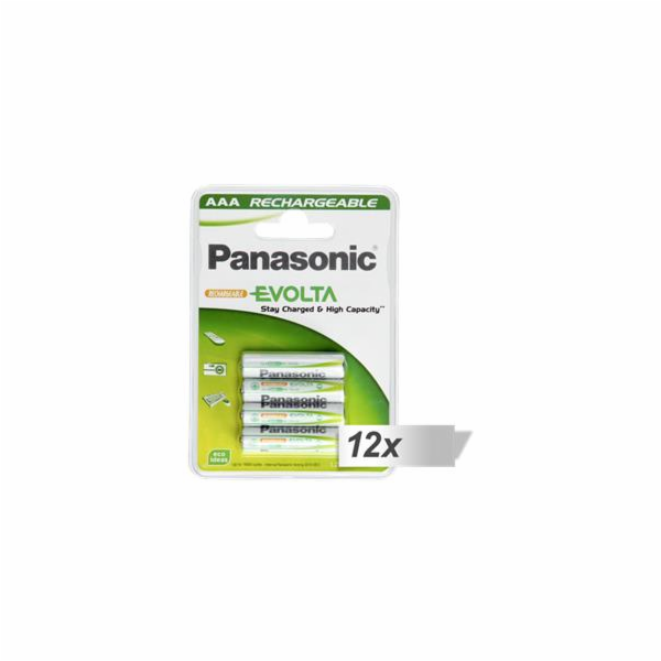 12x4 Panasonic EVOLTA AAA 750 mAh baterie