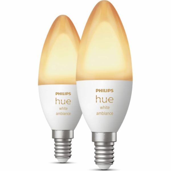 Philips Hue LED Lampe E14 2er Set 5,2W 320lm White Ambiance