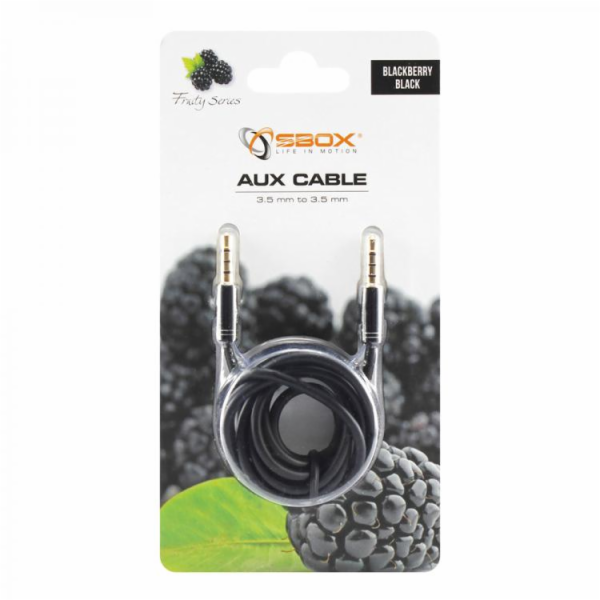 Sbox AUX Cable 3.5mm to 3.5mm blackberry black 3535-1.5B