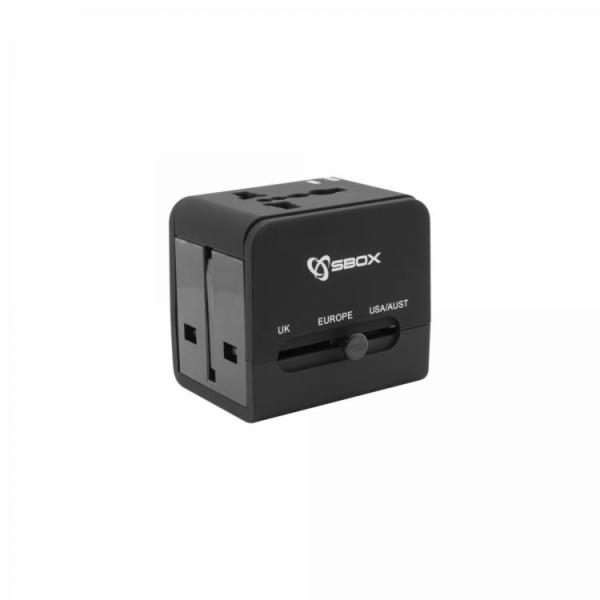 Univerzální cestovní adaptér Sbox TA-23 s duální USB nabí...