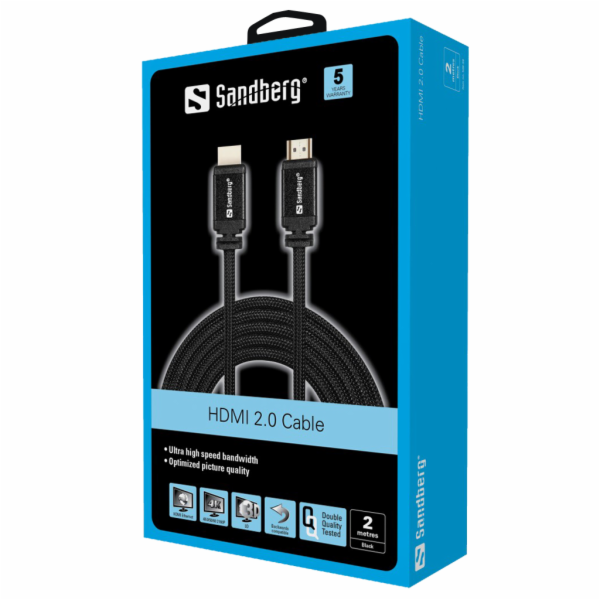 Kabel Sandberg 508-98 HDMI 2.0 19M-19M, 2M