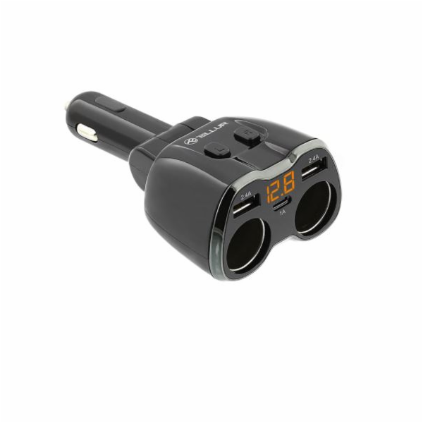 Rozbočovač cigaretového zapalovače Tellur 2 Sockets, 2xUS...