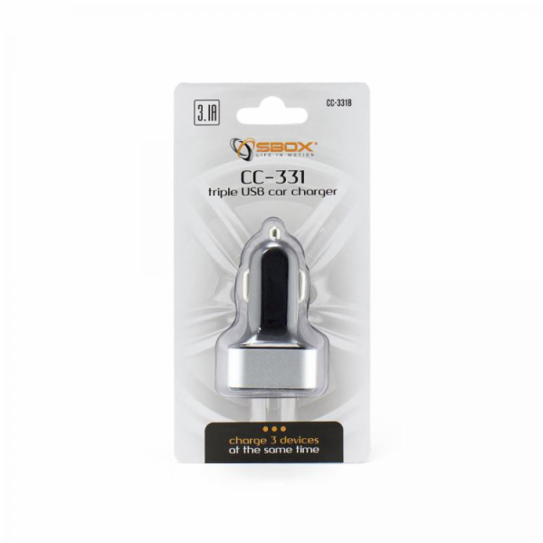 Sbox Car Charger CC-331B 3.1A black/grey